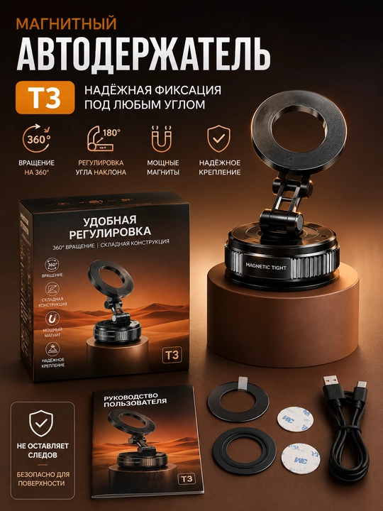 T3 Vacuum Suction Magnetic Bracket – Magnitli avtomobil telefon ushlagichi