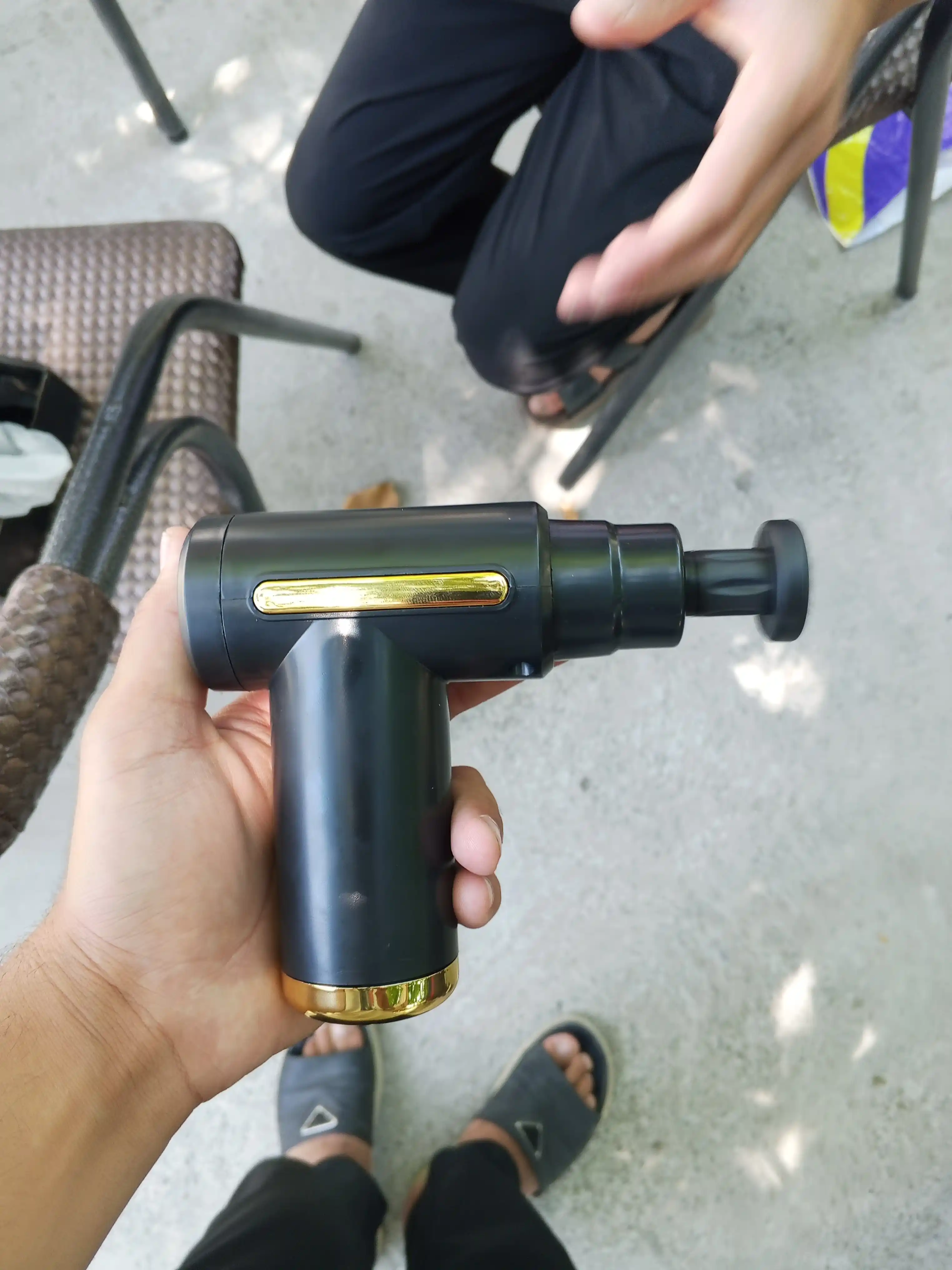 Перкуссионный массажер для тела Fascial Massage Gun, ударный пистолет с 4 насадками