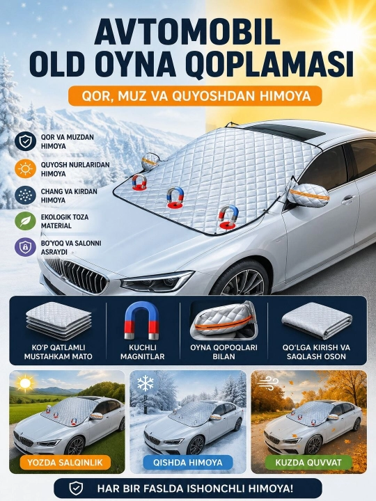 Avtomobil old oynasi uchun himoya qoplamasi,old oyna himoyasi, avtomobil oynasi qoplami - 