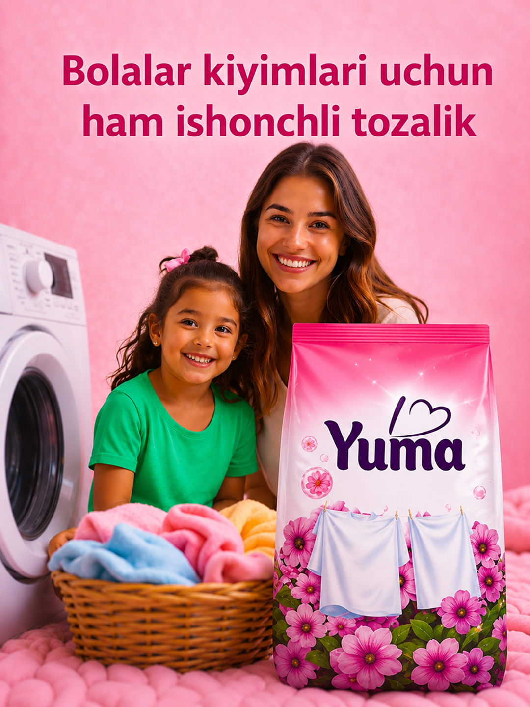 Kir yuvish kukuni YUMA, avtomat, rangli va oq kiyimlar uchun, 9kg, 3kg, 1,5kg