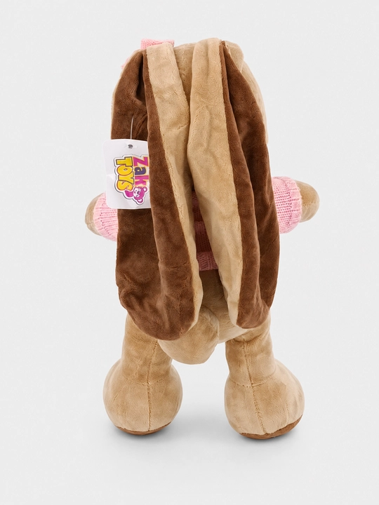 Uzun quloqli Yumshoq o'yinchoq quyoncha pushti sviterda, Zak Toys