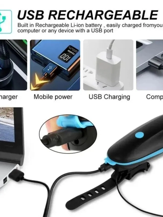Светодиодный велосипедный фонарь с питанием от аккумулятора и разъемом USB Type-C