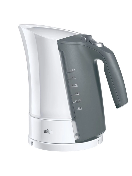 Braun WK500 elektr choynak, 1,7 l, 3000 Vt, yechiladigan filtr, avtomatik o‘chirish