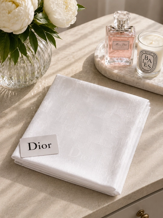 Ayollar paxtali ro'moli Dior uslubida, 100х100 sm
