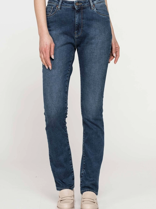 Ayollar jinsilari Carrera Jeans Straight Fit yuqori bel to‘g‘ri kesim denim - 
