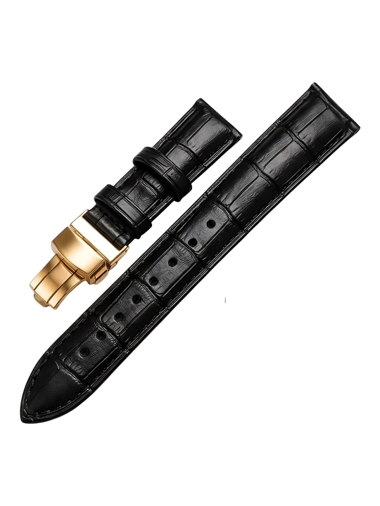 Еrkaklar soat kamari 20,22 mm, klassik soat tasmalari, tutqich mexanizimi bilan