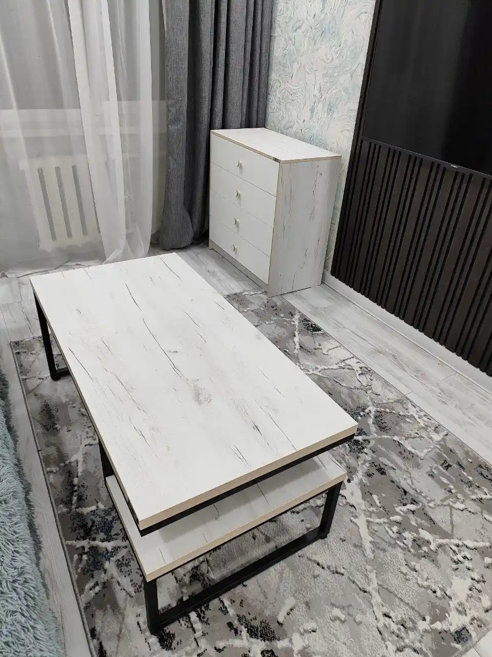 AIKO Level jurnal stoli, loft uslubida, jurnal stoli, qahva stoli, 120x60x50 sm