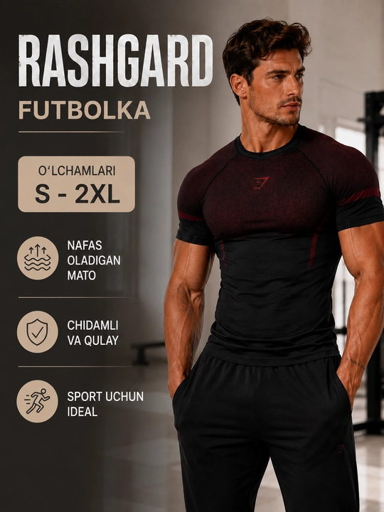 Compression rashguard, sport, erkaklar, fitnes uchun rashguard, compression futbolka