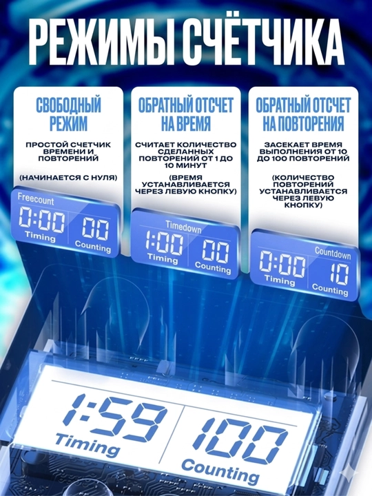 Доска для отжиманий с дисплеем – 15 положений, до 300 кг, тренажер для рук и груди