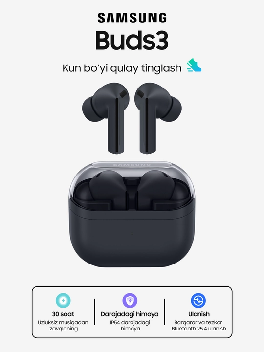Simsiz quloqchinlar Samsung Galaxy Buds3 FE ANC 360 Audio Bluetooth 5.4 IP54 30 soatgacha - 