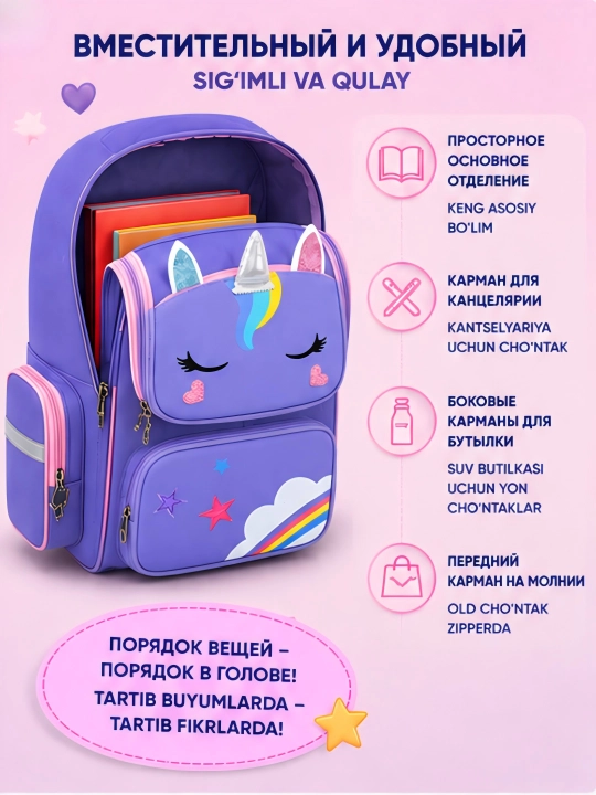 Рюкзак школьный для девочки