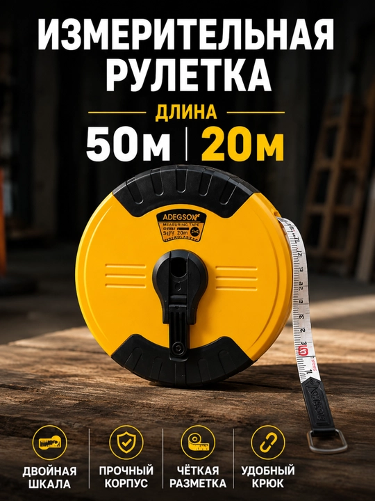 Измерительная рулетка ADEGSO, 50, 20  метров - 