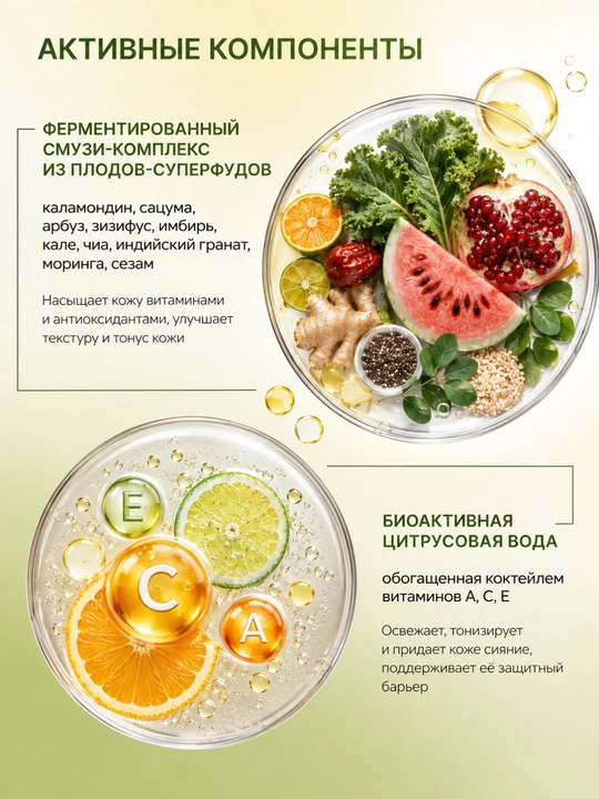 Маска-шипучка VITAMIN ACTIVE для лица, КИСЛОРОДНАЯ БОМБА, очищающая, 2х7 мл, Витэкс