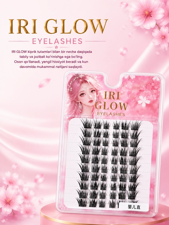 IRI GLOW Premium tutamli kipriklar - Tabiiy hajm va ifodali ko‘rinish