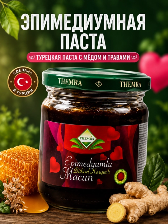 Эпимедиумная паста для здоровья мужчин и женщин Themra Epimedyumlu macun, 240 гр - 