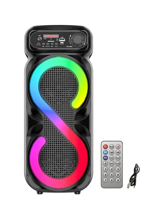 Katta Bluetooth simsiz kolonka, karaoke, RGB yoritish, mikrofon va pult bilan