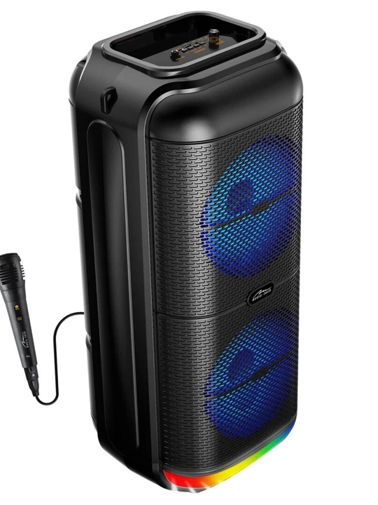 Katta Bluetooth simsiz kolonka, karaoke, RGB yoritish, mikrofon va pult bilan