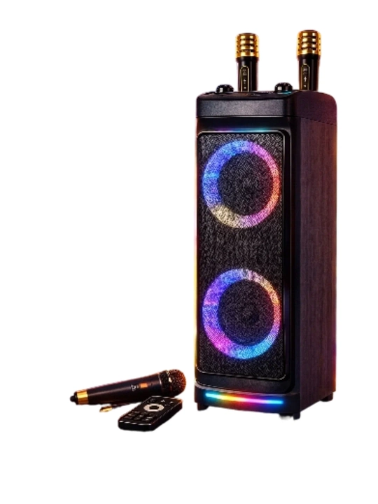 Katta Bluetooth simsiz kolonka, karaoke, RGB yoritish, mikrofon va pult bilan