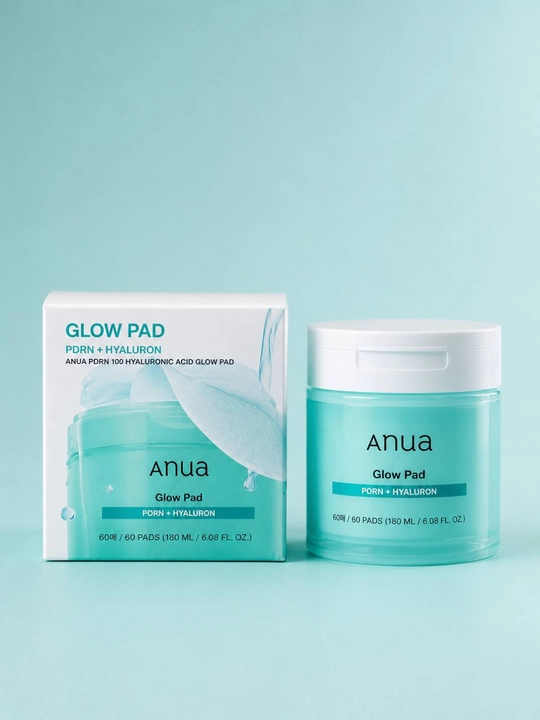 ANUA PDRN Hyaluronic Acid Glow Pad 180 мл , 60 шт,  увлажняющие тонер-пэды