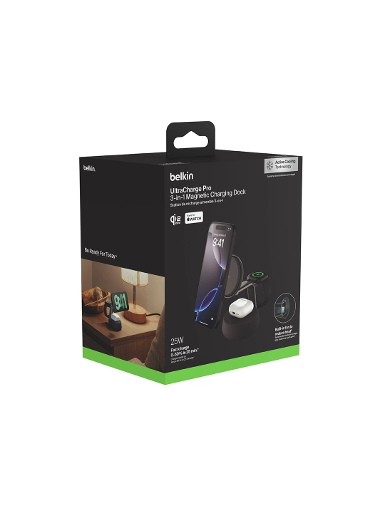 Belkin Qi2 25W simsiz quvvatlash stansiyasi,3 in 1,quvvat bloki bilan, magnitli quvvatlash