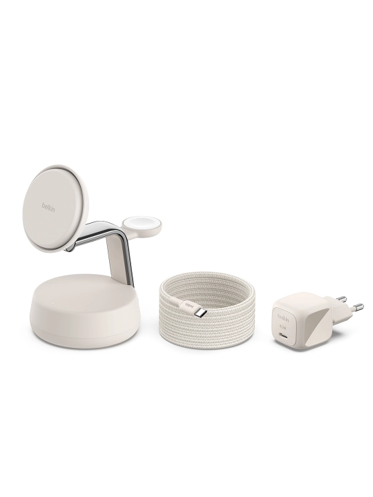 Belkin Qi2 25W simsiz quvvatlash stansiyasi,3 in 1,quvvat bloki bilan, magnitli quvvatlash