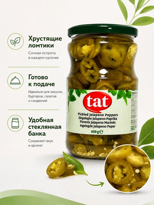 Tat qalampirlari "marinadlangan (tuzlangan) xalapenyo qalampiri" - 