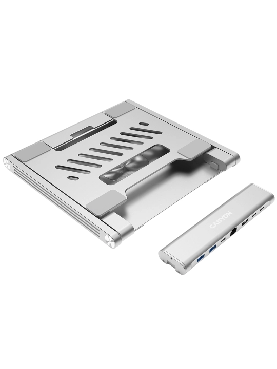 Подставка для ноутбука Canyon OnStand 2 с Type C хабом, 6 в 1, 4K, HDMI, PD, 100W