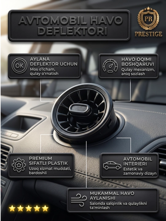 Воздуховоды дефлекторы в стиле Мерседес для Nexia 3, Spark, Matiz, Damas, Labo, 1, 2, 4 шт
