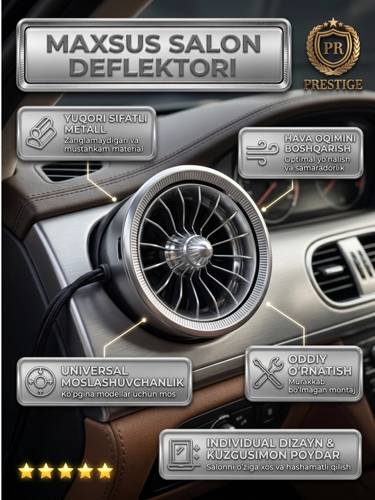 Mers uslubidagi havo deflektori Nexia 3, Spark, Matiz, Damas, Labo uchun, 1, 2,  4 dona