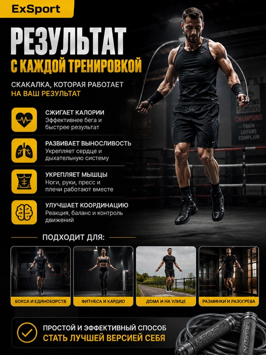 Sakrash arqoni, sakrog`ich, fitnes uchun sakrash arqoni, boks uchun sakrash arqoni