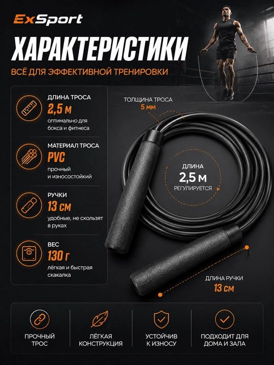 Sakrash arqoni, sakrog`ich, fitnes uchun sakrash arqoni, boks uchun sakrash arqoni