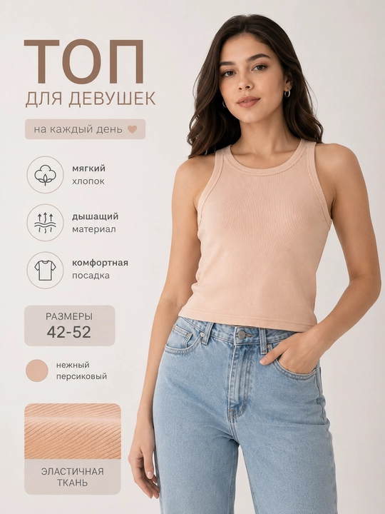 Топ женский, базовый топ,майка женская, хлопковый повседневная летний топ, топ для девушек - 