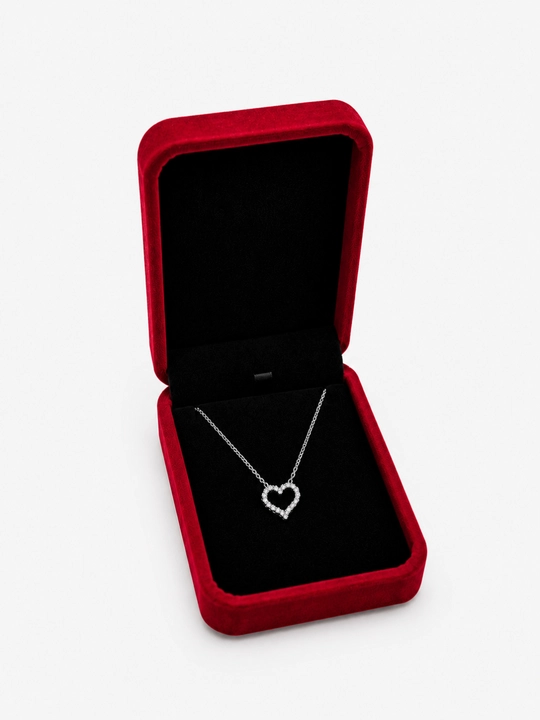 Ayollar uchun GRA Moissanite Yurak Kulonli Zanjir — 925 Proba Sterling Kumush