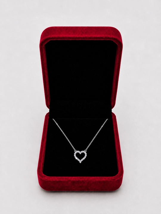 Ayollar uchun GRA Moissanite Yurak Kulonli Zanjir — 925 Proba Sterling Kumush