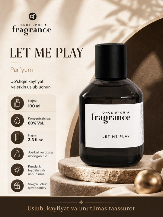 Туалетная вода для мужчин FRAGRANCE LET ME PLAY, 100 мл - 