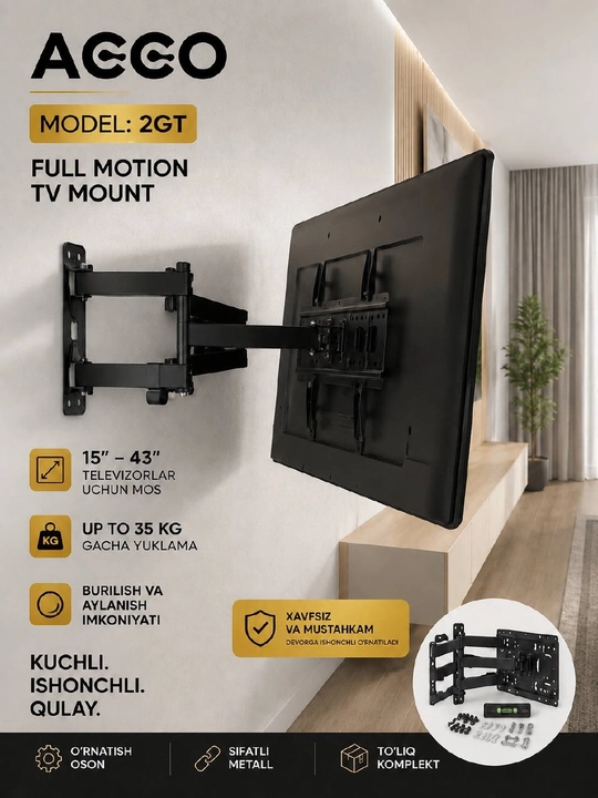Tv kronshteyn, televizor osgich, tv wall mount, devor kronshteyn, tv ushlagich 32-43-55 - 
