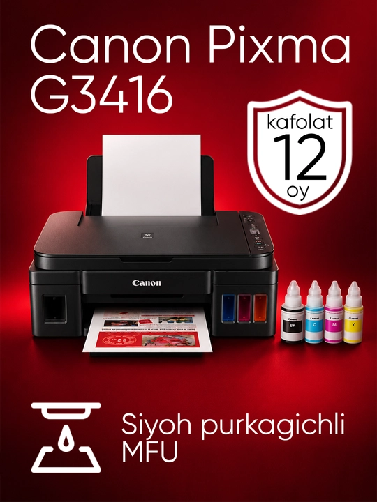 Printer Canon - PIXMA G3430 - G3410 - G3416 A4, inkjet MFP, LCD, USB2.0, WiFi
