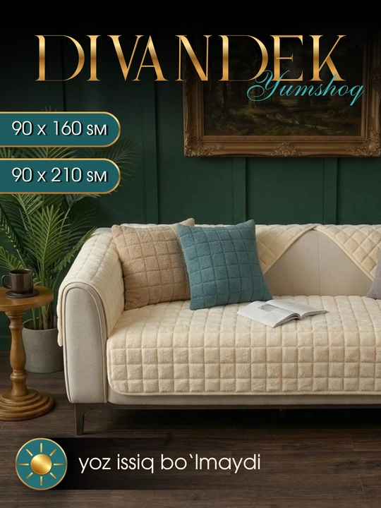 Divandek sirpanmaydigan divan va kreslo uchun chexol yopinchiq - 