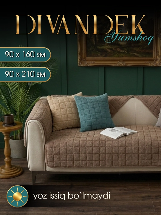 Divandek sirpanmaydigan divan va kreslo uchun chexol yopinchiq