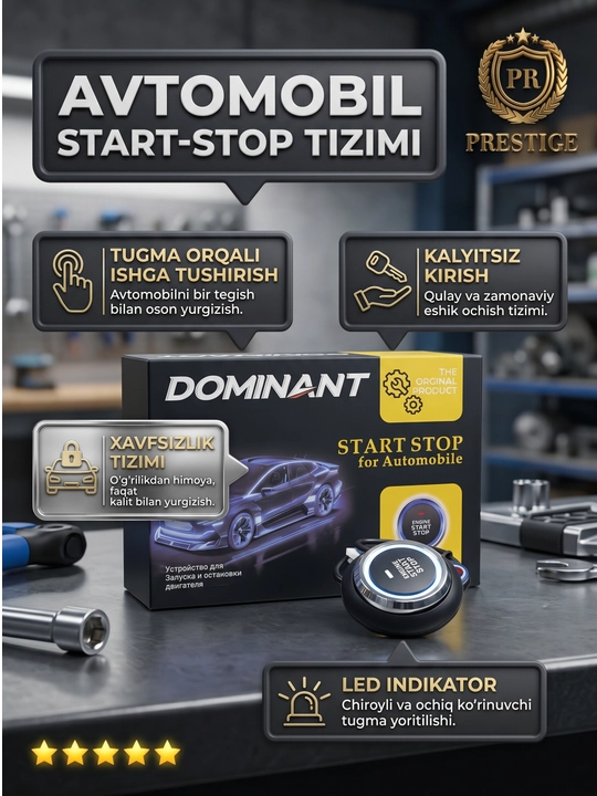 Avtomobil uchun start stop tugmasi Chevrolet Cobalt, Gentra, Nexia 3, Spark tizimi - 