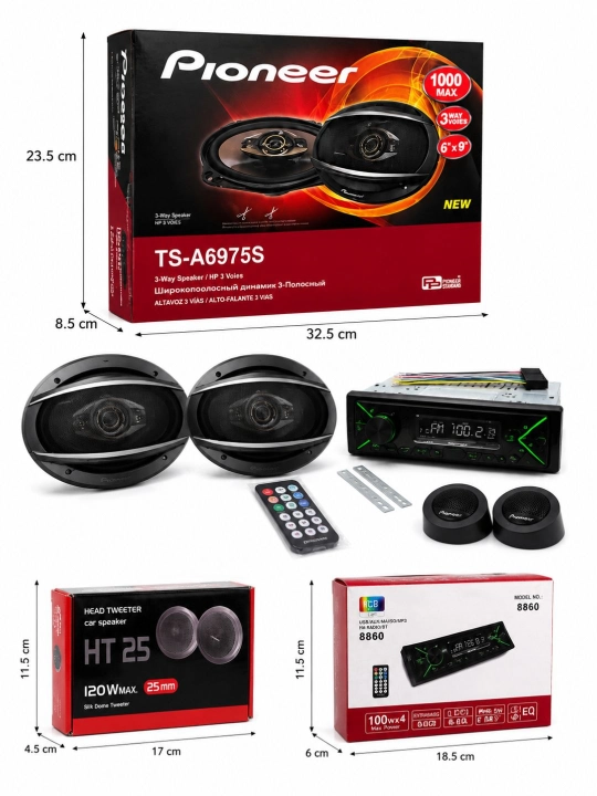 Avtomagnitola Pioner ,  Avto audio to'plam TS-A6975S