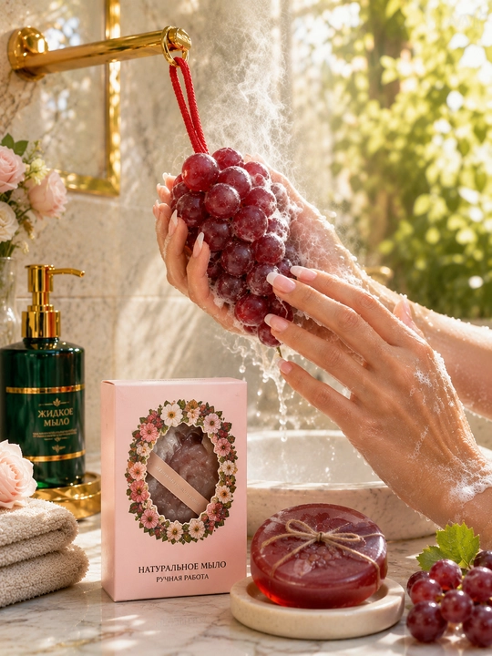 Tabiiy uzum sovuni (Grape Soap), qo'lda tayyorlangan