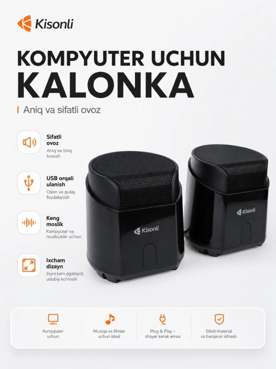 Компьютерные колонки KISONLI V-310, KS-09, K500 - 