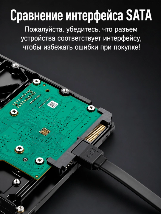 SSD va HDD uchun SATA III (SATA 3.0) shleyf kabeli, 90° burchakli, 6 Gbit/s,40 sm