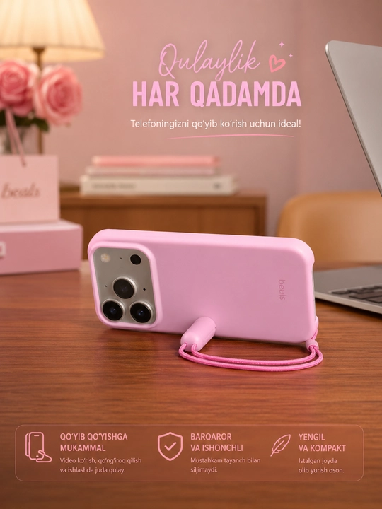 Силиконовый чехол Beats розовый
