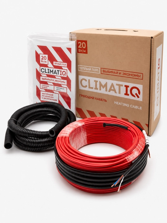 Греющий кабель CLIMATIQ CABLE 20 Вт/м для теплого пола под плитку в стяжку