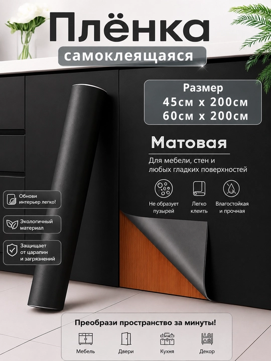 Mebel uchun o‘z-o‘zidan yopishuvchi plyonka matoviy