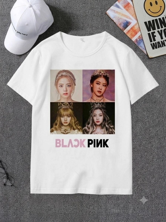 Женская футболка BLACKPINK, oversize, K-pop корейский стиль для девушек - 