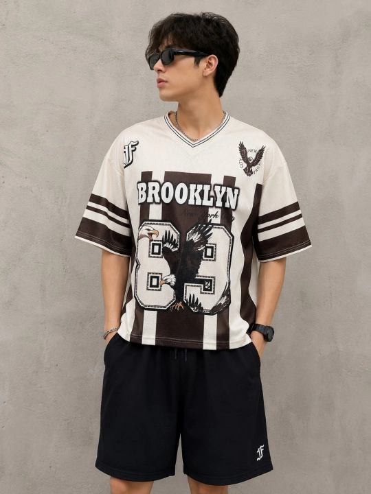 Oversize futbolka — y2k uslubidagi sport streetwear futbolka