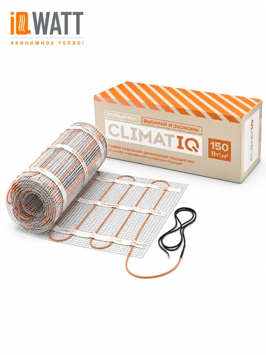 Тонкий нагревательный мат CLIMATIQ MAT 150 Вт/м² для теплого пола под плитку